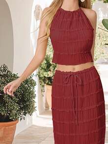 Women Tank Tops & Camis - Brick Red - View 6