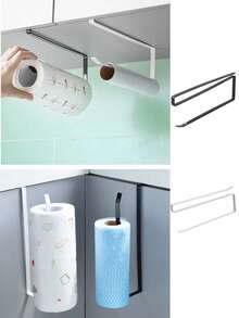 1pc Stainless Steel Toilet Paper Holder And Thick-Walled Non-Perforated Storage Roll For The Kitchen, Sturdy Rust-Resistant Construction, Sleek Minimalist Finish, Suitable For Bathroom Or Kitchen Counter, Space-Saving Wall-Mounted Organizer With Smooth Edges, Easy Install, Premium Hardware, Hidden Rolling Storage For Tissues, Towel Or Small Essentials, Modern Home Decor Accessory, Durable Yet Lightweight, Ideal For Condos, Apartments, Dorm Rooms And Busy Households - Multicolor - View 2