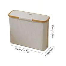 Foldable Paper Towel Storage Basket, Bamboo Woven Basket For Clothes, Toys, Paper Towels, Multipurpose Storage Bin, Home Organizer For Bedroom, Student Dorm - Beige - View 7