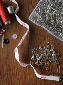 50pcs/100pcs Transparent Storage Box Assorted Silver & Gold Pins In Different Lengths