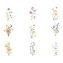 12/24/36 件野花生日派对装饰 - 花卉纸杯蛋糕装饰，盛开的淋浴蛋糕装饰，野花淋浴装饰，花卉生日纸杯蛋糕装饰，花园主题婚礼新娘送礼会用品，适合女性