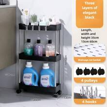 Multi - Layer 360 °   Rotating Storage Cart In ABS - Space - Saving, For Dorms & Kitchen,Bathroom,Non-Slip And Durable