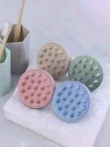 1PC Scalp Massage Brush, Wheat Straw Hair Washing Tool, Silicon Hair Brush, Massage & Cleansing Scalp Brush, Scalp Exfoliating Scrub, Dandruff Removal Tool, Suitable For Both Men And Women/Holiday Essentials/Gifts For Parents/Bathroom Accessories/ Travel Essentials/Home/Travel/Bathroom/Birthday