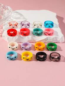 16 Colors Single Frog Resin Rings, Suitable For Daily Wear For Women - Multicolor - View 2