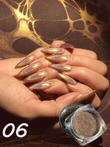 1 cutie holografică Laser Nail Art sclipici pulbere pentru unghii oglindă lustruire crom pigment strălucitor dip pulbere DIY unghii farmece unghii pietre prețioase consumabile unghii