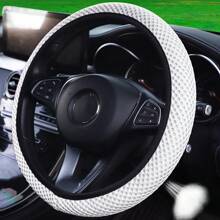 1 pieza Funda elástica de volante de coche con malla 3D transpirable y masajeadora, se ajusta a interiores de coche de 14.5-15 pulgadas