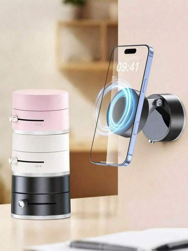 1pc One-Click Adsorption Adjustable Phone Stand, Multi-Functional Slouchy Desktop Universal Phone Holder, Retractable & Foldable, Interchangeable Phone Support, Portable For Multiple Scenarios [Includes: 2pcs Magnetic Stickers + 1pc Mirror Sheet + 1pc Wrench] Compatible With IPhone, Android Phone, Gift For Birthday, Family, Friends Car Accessories, Car Phone Holder