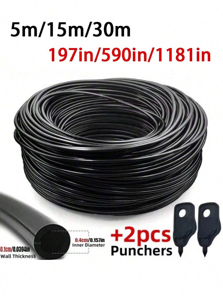 花园浇水 4/7mm 软管 PVC 微灌管，管道灌溉滴灌系统喷水管，适用于温室盆景，软管浇水软管花园滴灌管 PVC 软管灌溉系统浇水系统适用于温室，包括开孔器