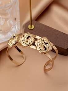 Fashionable&Punk Style Twisted Square & Cross Button Metal Geometric  Earrings,Ring,Bracelet For Daily Office Dinner Party  Vacation