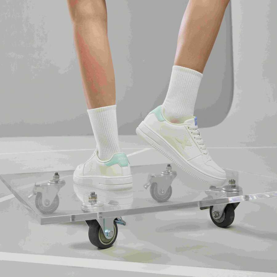 Xtep Little White Shoes Women's Shoes Autumn/Winter Low Cut Leather Face No.1 Casual Sports Shoes Student Lightweight Breathable Board Shoes 881418319600 - White Orchid - View 1