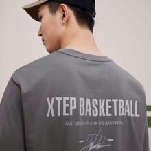 XTEP Polo Camiseta de entrenamiento de manga corta con cuello para hombre, de verano, para fitness y deportes 876229010004