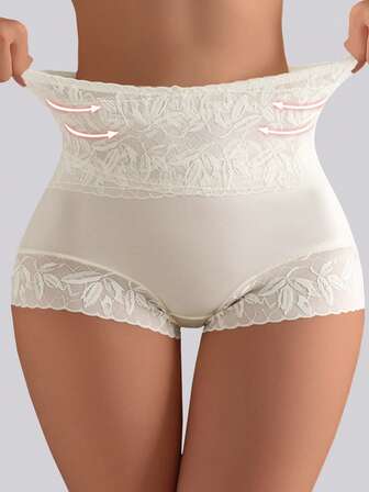 Hög midja spets sömlösa magkontroll trosor, sexig midja Shaper slimmande underkläder för kvinnor