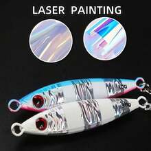 1pc Glow-In-The-Dark Sea Fishing Spoon Lure, With High-Speed Swivel Bearing, Rotating Noisemaker Sequins, Laser Coating, Sharp Metal Hook, Suitable For Marine, Freshwater And Boat Fishing, Targeting Mackerel, Yellowtail, Barracuda, Bass, Grouper Etc. - 15g/20g/30g/40g/60g/80g