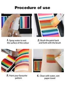 6 Colors Water-Soluble Face Body Painting+1 Paintbrush, Christmas Stage Makeup Funny Body Painting Easy To Clean And Does Not Fade,Children Can Use,Halloween Oil Painting, Party Face Painting, Stage Makeup Color Paint, Clown Oil Painting, Party Makeup Painting - Multicolor - View 9