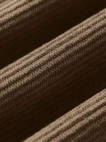 Men's Summer Soft Corduroy Drawstring Waist Casual Beach Shorts With Back Pockets - Brown - View 6