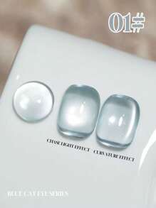 6PCS 2025 New Fruit Sea Water Blue-Green Fine Magnetic Powder Cat Eye Gel Nail Polish 12ml, Spring And Summer Ice Transparent Magnetic Nail Art Set, Includes Base Coat And Top Coat, Requires UV Lamp, Holographic Transparent Colors For Work/Commute/Dating, Hot-Selling 6-Color Set, Salon-Grade 28-Day Durability, Internet Celebrity Nail Design.
