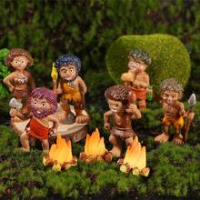 9pcs/6pcs/3pcs Vintage Primitive Wild Man Tribe Micro Landscape Scenery Primitive Man Model Garden Decoration Home Decoration Ornaments Home Decoration Gardening Decoration - Multicolor - View 8