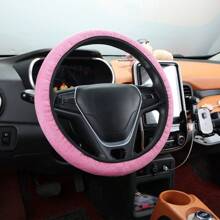 Universal Elastic Stretch Car Steering Wheel Cover + 2 Car Seat Belt Cover Pads Combo Set ,Fit Most Cars,Truck SUV,Soft And Stretchy