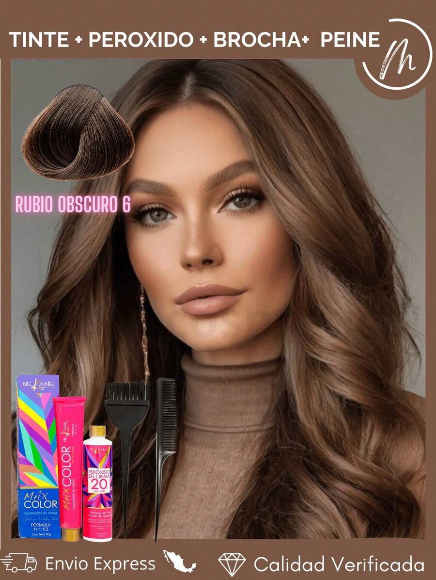 NEKANE Professional Permanent Cream Hair Color, Excellent For Gray Coverage, 90g Tube + 20 Vol. Peroxide. Halloween - 6.0 Dark Blonde - View 1