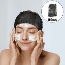 一次性 Spa 面部头带，柔软无纺布面部发带，弹力面部头巾，护肤美容师沙龙化妆桑拿单独包装，适合女性女孩，白色 - 彩色 - 查看 7