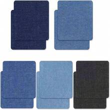 10 个熨烫服装补丁 - 牛仔裤和裤子的牛仔布补丁（5 种颜色，7.5 X 7.5 厘米/7.5*5 厘米）