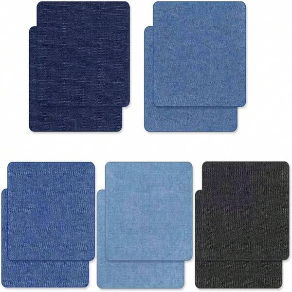 10 Remendos para Passar em Roupas - Remendos para Jeans e Calças (5 Cores, 7,5 x 7,5 cm/7,5 x 5 cm)