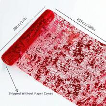 1Roll Gold Table Runner, Sequin Glitter Foil Metallic Thin Mesh Runner Roll 11"X3/5/10 Yards, Gold Table Decorations For Event Party, Engagement,Wedding, Birthday Party, Christmas(Multi-Color Available) Summer Gifts Beach Back To School School Supplies Room Decor - Multicolor - View 12