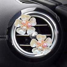 2pcs Car Air Vent Clip-On Floral Fragrance Diffuser, Auto Interior Decor Accessories For Driver & Passenger Side