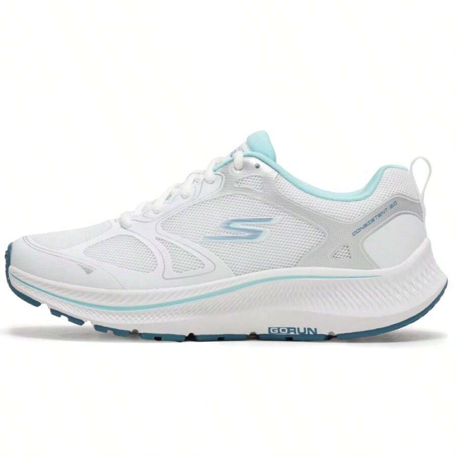 Skechers GORUNCONSISTENT 2.0 Women's Cushioned Breathable Road Running Shoes, Fitness Training Sneakers, 128608-WLB - White/Light Blue - View 1