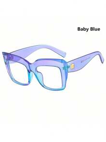 Oversized Cat Eye Clear Lens Glasses Retro Gradient Jelly Color Spectacles Party Prom Decorative Glasses For Women Men - Clear - View 20