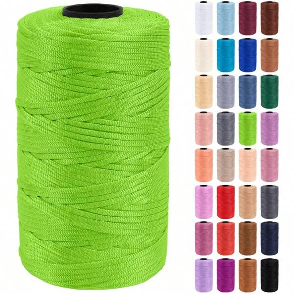 Cordão/fita de poliéster franjado de 2,5 mm x 200 m, para tricô e crochê, cordão de borla de polipropileno para chapéus de sol, bolsas, carteiras, sapatos, almofadas, enfeites, apanhadores de sonhos, fabricação de joias, artesanato faça você mesmo, projetos decorativos