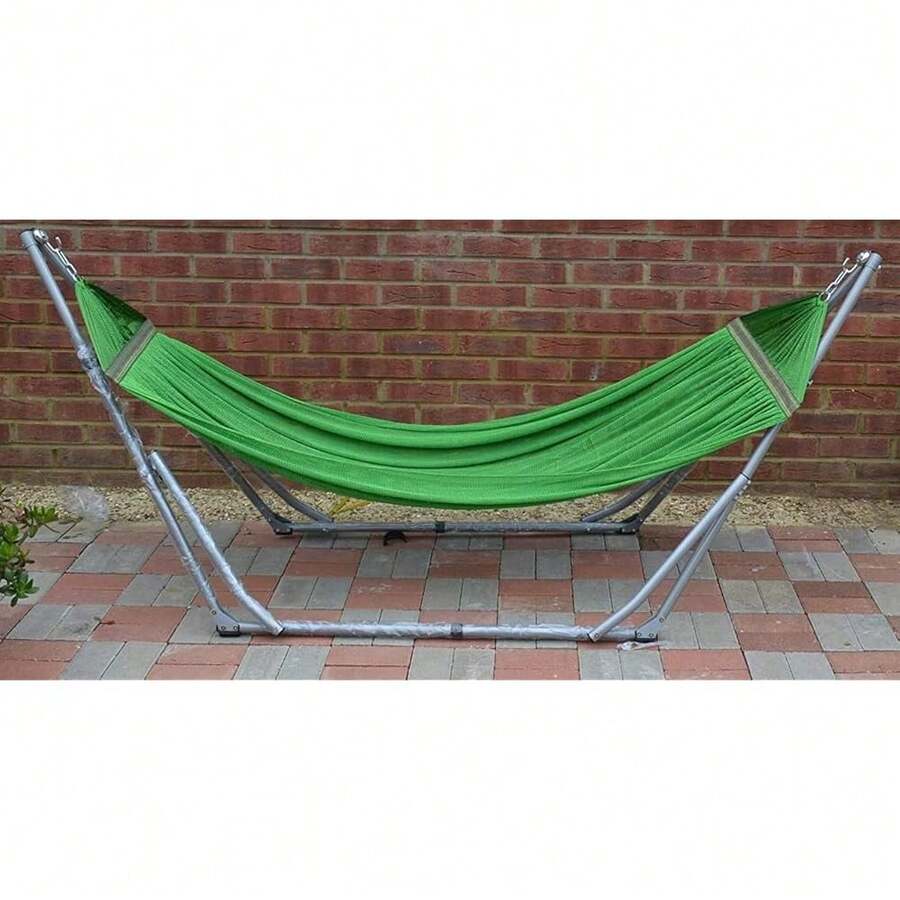 2025-NEW SunToGo Foldable Hammock Steel Stand - Green 2 Layers Hammock - Portable Outdoor Travel Swing Chair Bed - Max Capacity 180KGParentGreen