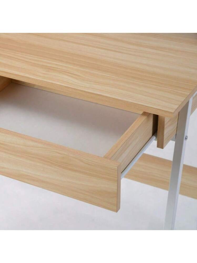 ナチュラル】パソコンデスク 引き出し付き 収納台 ミシン台 学習机