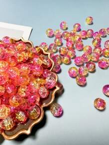 Set de 50/100/200/500 piezas de cuentas de vidrio de 6mm/8mm para manualidades de joyería DIY, para collares, pulseras, ropa, accesorios, decoración de teléfonos y bolsos, de colores mezclados A+B