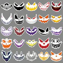 50pcs Mischievous Horror Skull Graffiti Stickers For Halloween Decorations, Scrapbooking, Phone, Guitar, Tablet Room Decor Wall Decor Wall Sticker