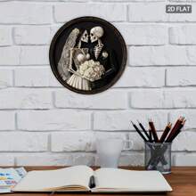 1pc Until Death Do Us Part Round Sign, Suitable For Decoration In Home, Shop, Bathroom Wall, Round Metal Decor Home Decor Halloween Decor Fall Decor Room Decor