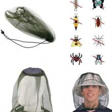 1pc/3pcs Mosquito Net Hat Mesh Face Cover, Breathable, Fits Most Hats, Suitable For Outdoor Activities Like Camping And Fishing, Summer Gift, Random Color