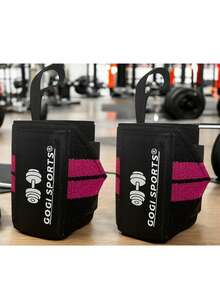 GOGI SPORTS Knee Pads + Wristbands Bandage Kit For Sports Training Support Protection - Hot Pink - View 4