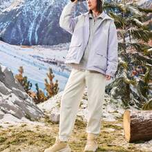 XTEP Pantalones deportivos de pareja ajustados a las piernas, de terciopelo, de primavera y otoño, de punto casual, 876427630125