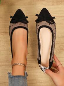 Women's Breathable Mesh Pointed Toe Colorblock Flats, Comfortable Minimalist Modern Casual Street Style Versatile Loafers (Size Runs Small, Narrow Feet, Suggest Ordering 2 Sizes Up)