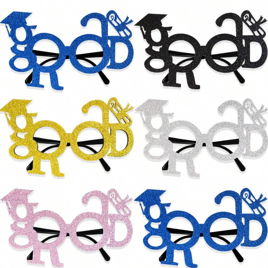 1 件毕业派对快乐眼镜、毕业派对用品、装饰性毕业眼镜、毕业礼物、节日礼物、生日礼物、派对礼物、返校礼物 - 彩色 - 查看 1