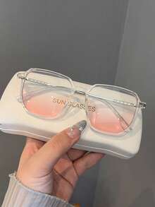 1 Pair Women's Oversized Bohemian Style Fashion Glasses, PC Frame + Metal Temples Design, Showcasing Your Elegant Aura, Best Choice For Daily Outfit, Gifts, And Beach Vacation - 彩色 - 查看 16