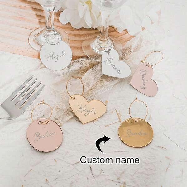 Gepersonaliseerde hart-/cirkelvormige hoge beker met naam van acryl, gepersonaliseerde naamsticker voor bruiloft, bedanklabel, save-the-date-label, Valentijnsdaglabel, receptiebon, luxe label, taarthanger, waterdicht, herbruikbaar, sierlijk, stijlvol, modieus, vintage, op maat gemaakt, gepersonaliseerd, uniek, ideaal cadeau, multifunctioneel, sierlijk, herbruikbaar, prachtig, stijlvol, hoge kwaliteit, kleurrijk, modern, op maat gemaakt, gepersonaliseerd, uniek, ideaal cadeau voor hem, ideaal cadeau voor haar, vriend, vader, vriendin, moeder, familie, vrienden, theesalon, huis, tuin, kantoor, voor jubilea, voor Valentijnsdag, voor Moederdag, voor verjaardagen, voor Vaderdag, voor afstuderen, voor bruiloften, voor housewarming, zomervakantie