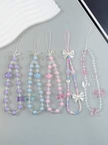 1 Stück süße klare Kristall Schleifen Handytasche Anhänger, künstlicher Kristall Anhänger als Taschenzubehör, süßer künstlicher Kristall Perlen Schlüsselanhänger Armband, Retro Charm Geldbörse Tasche Rucksack Auto Charm für Frauen und Mädchen, klarer Kristall Anhänger als geeignetes Geschenk für Freunde, Verwandte, Liebhaber, Mütter, Familie, Freunde, Geburtstag, Feiertage, Handyanhänger, Handykette