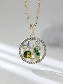 Unisex Pendant Necklace, Rhinestone-Studded Virgin Mary Design, Durable Copper Material, Suitable For Religious Holidays - Pendant Necklace - View 8