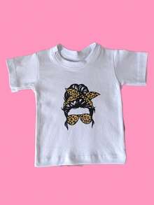 Playerita niña estampado - Blanco y Negro - Ver 2