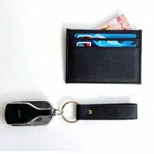 Gift Set PU Leather Cross Pattern Crocodile Textured Card Holder & Keychain Unisex Large Capacity Minimalist Multi-Purpose Credit Card Wallet Case For Men Wallet Mini Wallet Purse Wallet For Women Wallet