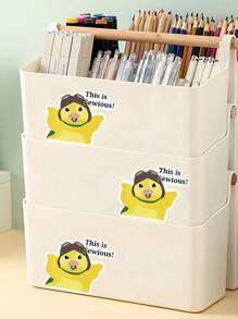 1/3pcs "This Is Sewious" Humorous Stickers, Adorable Yellow Chick With Green Scarf & Goggles, Pilot-Themed Design, Decorate Your Laptop, Water Bottle, Journal, Skins, Guitars, Helmets, Office Supplies, School, Skateboards, Luggage, And Other Funny Decal,School Supplies,Back To School