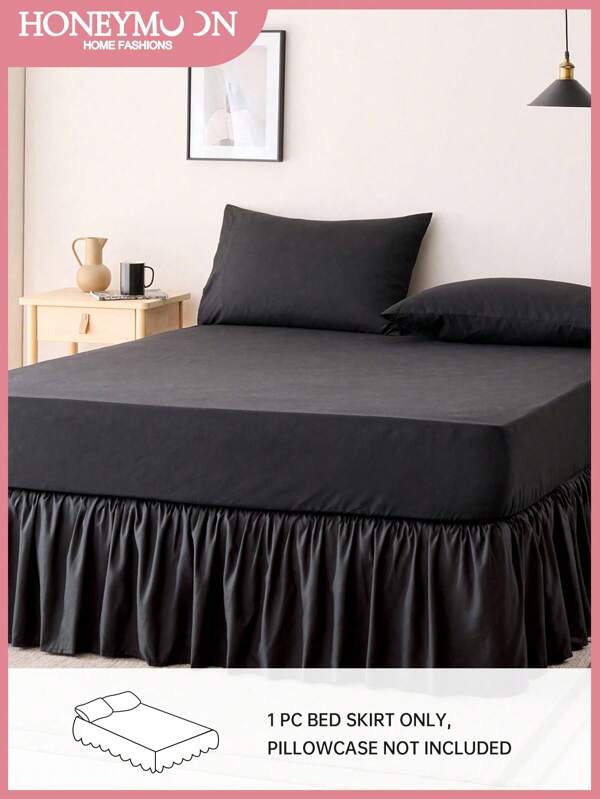 1pc Ruffle Bed Skirt ,15 Inch Drop Easy Fit, Non-Slip Supersoft Coverlet With Platform, Romantic Style