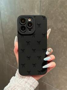 Funda para teléfono Funda para teléfono con diseño de nudo de lazo negro, a prueba de golpes, compatible con funda para phone 16Pro Max, 14/13, 12, 11 Pro Max, XS Max, X, XR, 8, 7, Plus, Mini - Gran regalo para novia, novio o uso personal 1 pieza - Amarillo - Ver 8